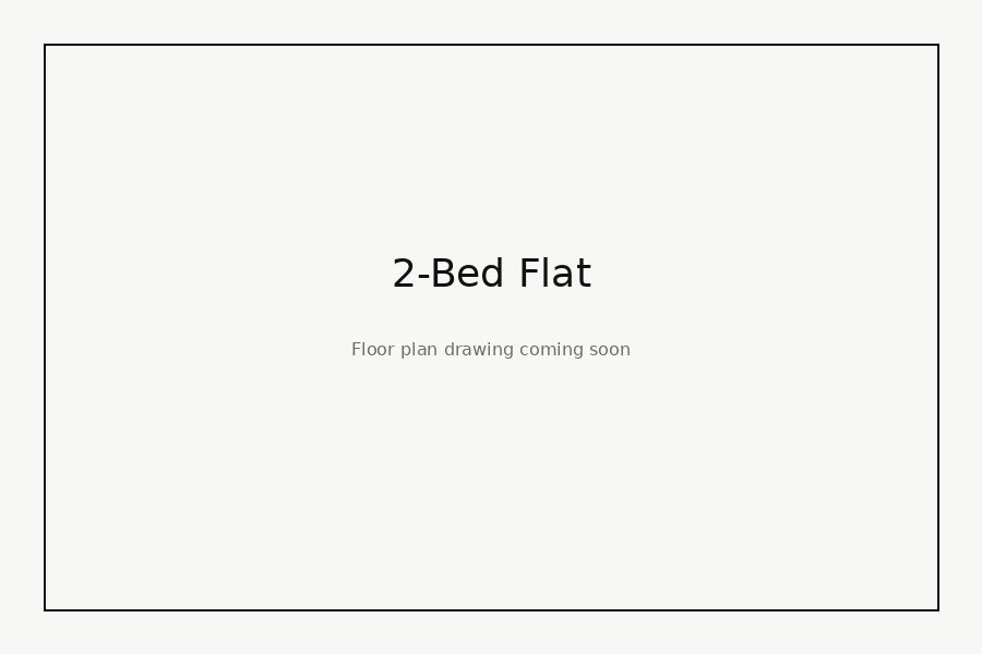 2-Bed Flat — Two bedrooms · one bath · single-level flat